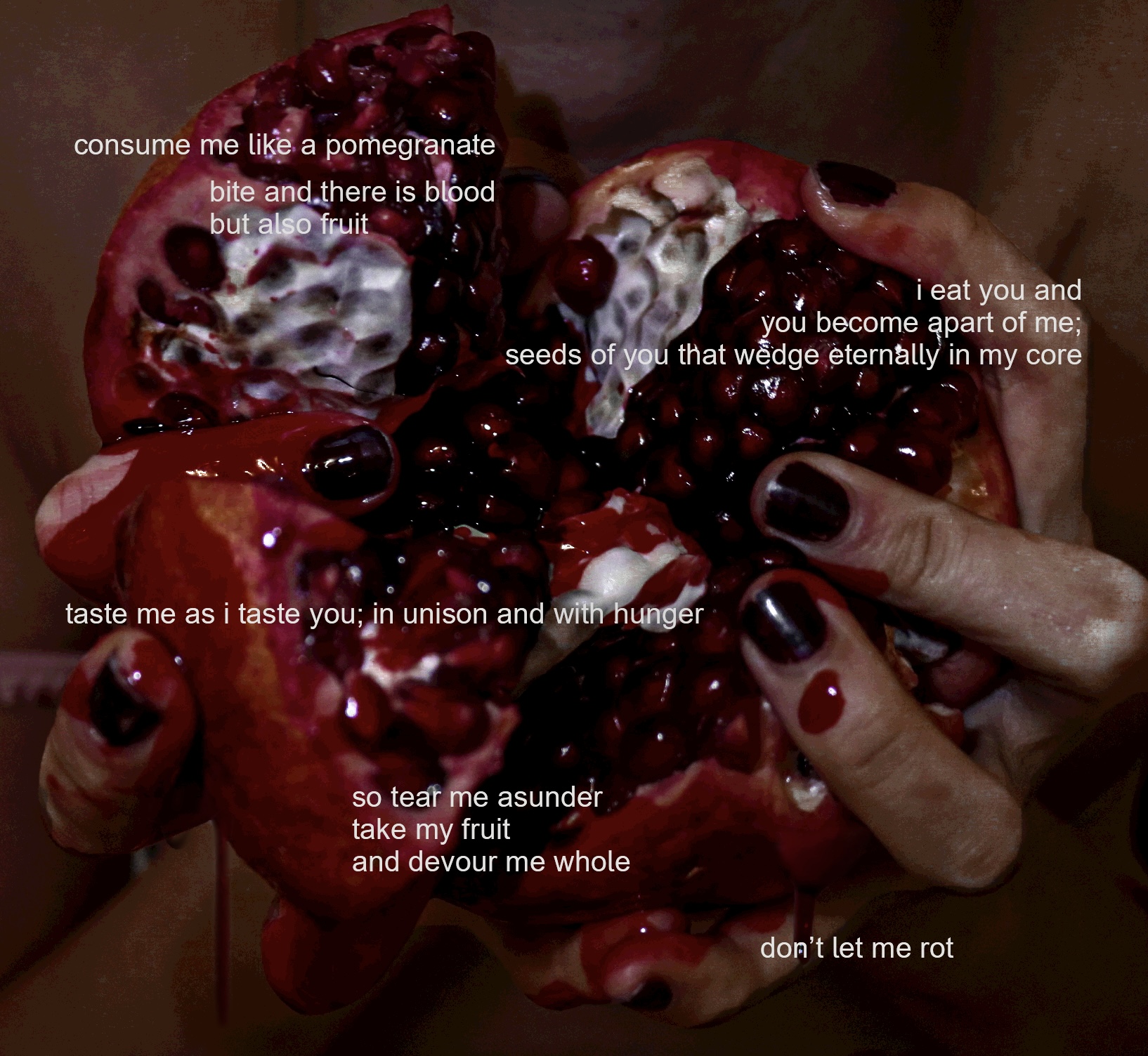 consume me like a pomegranate
