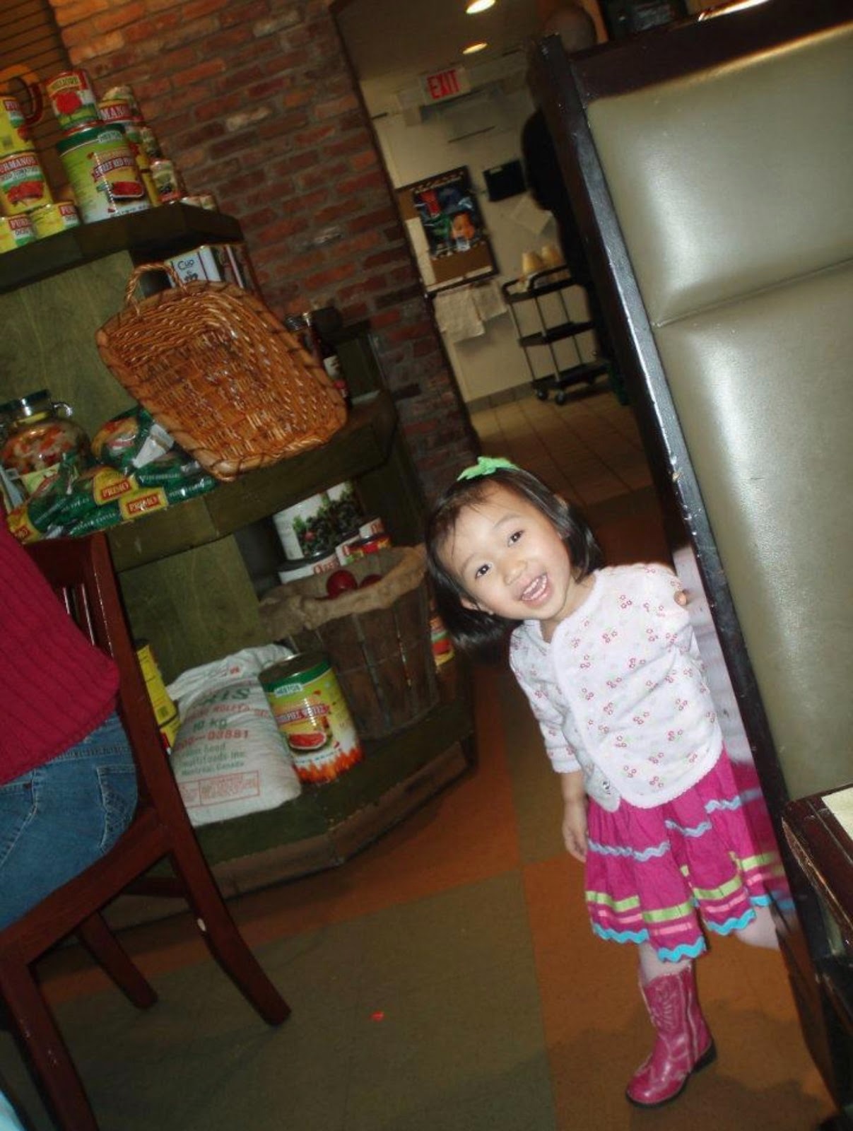 Small hands walk in.